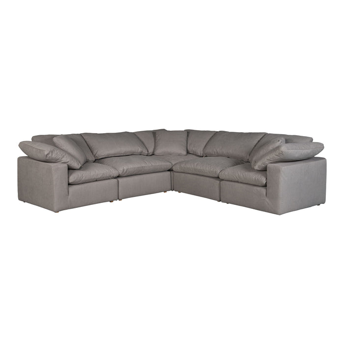 Terra - Condo Classic L Modular Sectional Livesmart Fabric - Light Gray